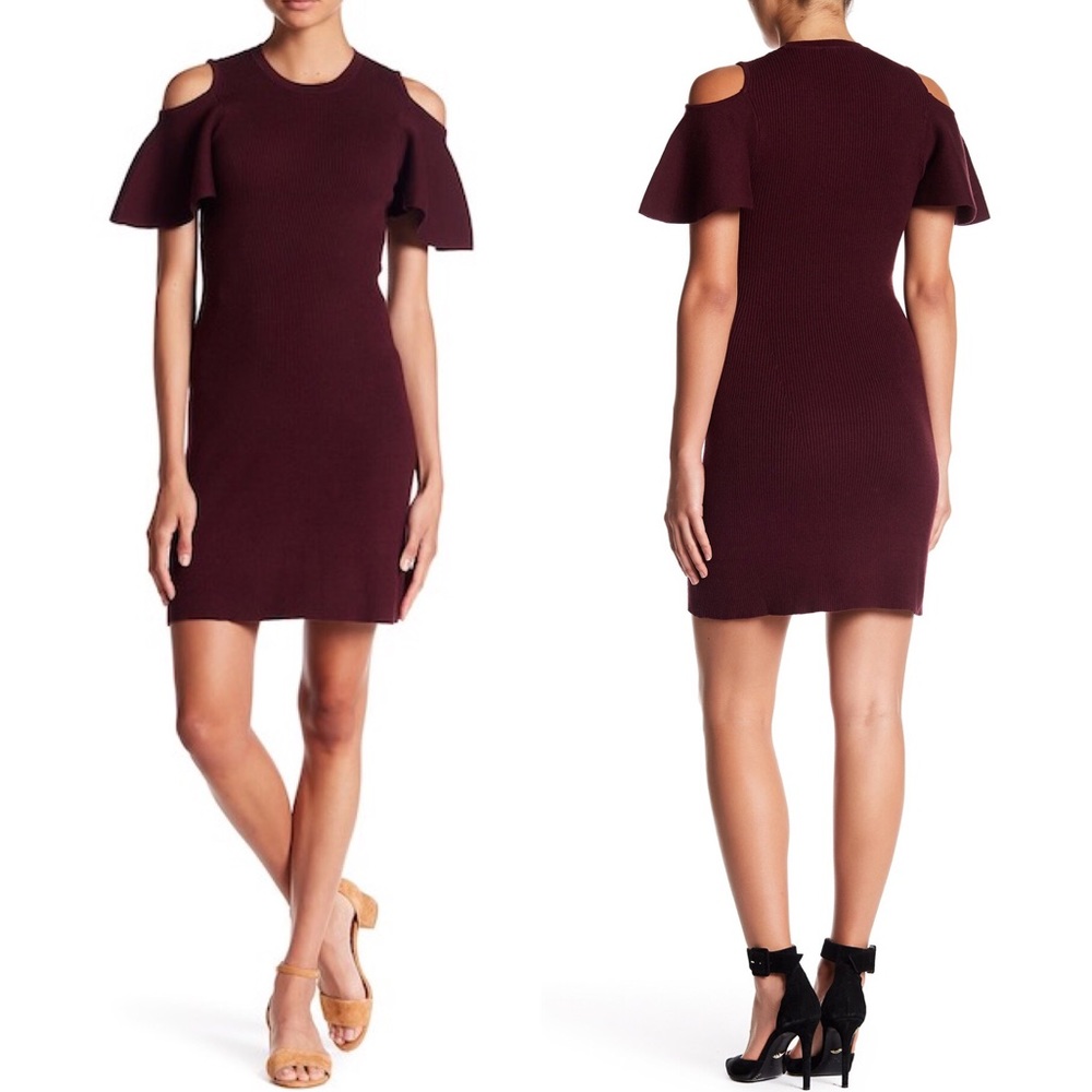 Laundry SHELLI SEGAL Cold Shoulder Ruffle Dress